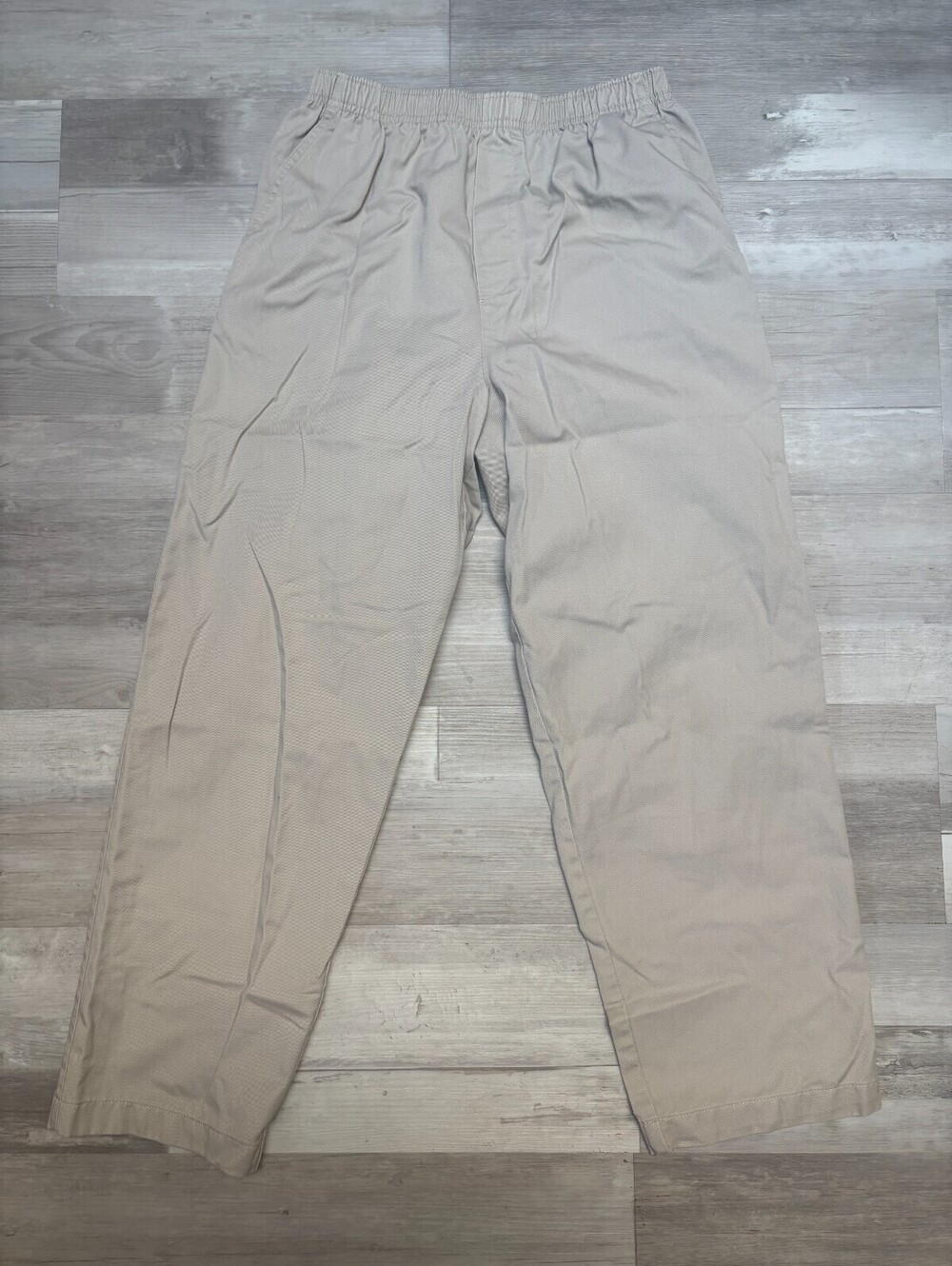 Cabin Creek Women’s 10P Petite Beige Pull On Pants Elastic Waist Cotton Blend